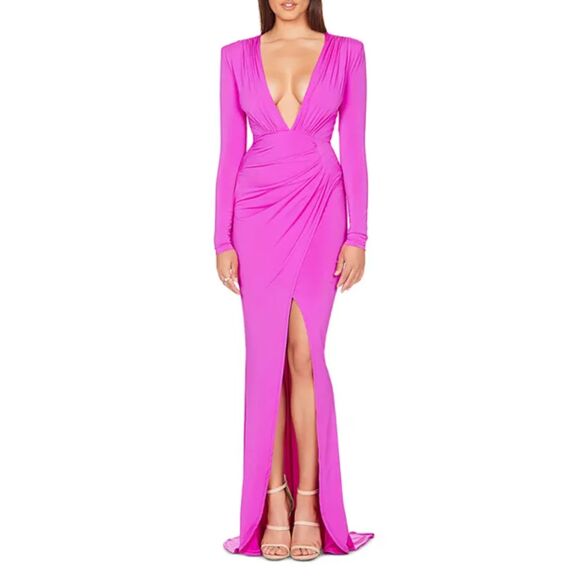 Nookie Farrah Gown Women’s Size Medium Fuchsia Formal Evening Party Dress NWT - Picture 1 of 8